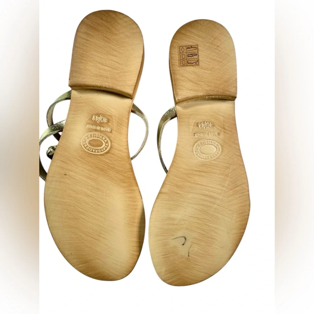 Cocobelle Gold Strappy Leather Sandals